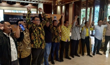 Barisan Pemuda Partai Golkar (BPPG) menggelar diskusi bertajuk Kupas Tuntas Persoalan Aturan dan Mekanisme Partai Golkar di Hotel Sultan, Jakarta, Jumat (23/8). 