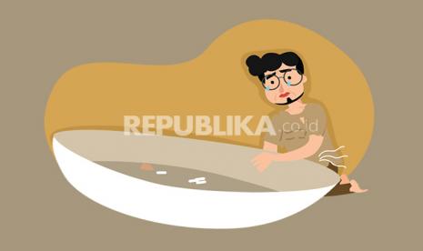 Ilustrasi warga kelaparan.