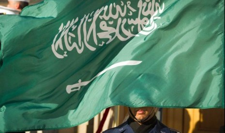 Minoritas Syiah di Arab Saudi mempunyai sikap berbeda terkait Hamas dan Hizbullah. Foto ilustrasi bendera Saudi.