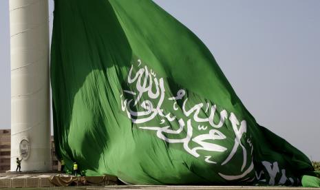 Bendera Arab Saudi. Arab Saudi menghindari Lebanon selama bertahun-tahun karena pengaruh kuat Hizbullah. Ilustrasi.