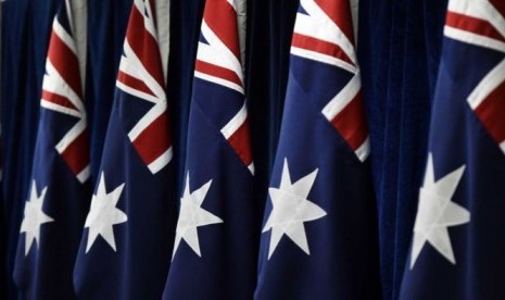 Bendera Australia. Menteri Luar Negeri Australia Penny Wong mengatakan, negaranya akan menjatuhkan sanksi kepada Iran dan Rusia. 