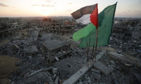 Bendera di Jalur Gaza.