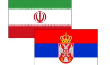 Bendera Iran dan Serbia