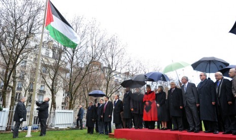 Bendera Palestina mulai dikibarkan di markas PBB.