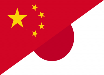 Bendera Cina dan Jepang