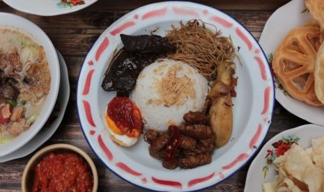 Beragam makanan khas Betawi di Satoo Shangri-La Jakarta.