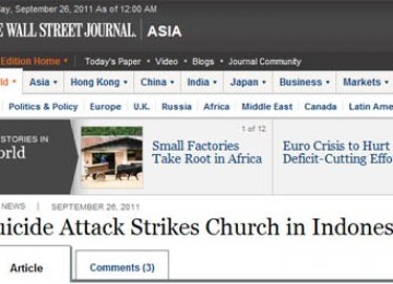 Berita bom Solo di laman Wall Street Journal