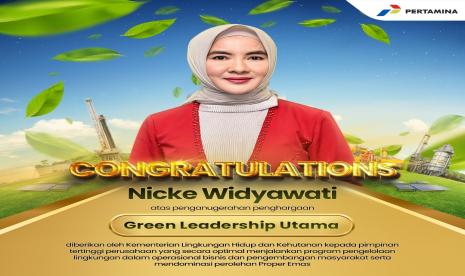 Berkat komitmen mewujudkan keberlanjutan (Sustainability) dan kesesuaian dengan masyarakat dan masa depan (A Future - Fit Society) di lingkungan Pertamina Group, Direktur Utama PT Pertamina (Persero), Nicke Widyawati menyabet penghargaan sebagai Green Leadership Utama dari Kementerian Lingkungan Hidup dan Kehutanan (KLHK).