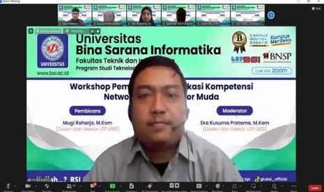 Berkomitmen dalam meningkatkan lulusan yang berkompeten, Program studi (Prodi) Informatika dan Teknologi Komputer Universitas BSI (Bina Sarana Informatika) sukses menggelar Pembekalan Sertifikasi Network Administrator. Kegiatan ini sukses diselenggarakan secara daring melalui zoom, pada Selasa (16/1/2024). 