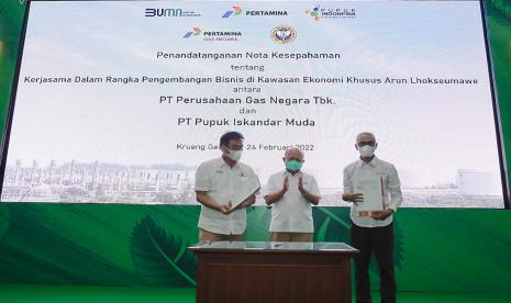 Bertepatan dengan seremoni HUT ke-40, PT Pupuk Iskandar Muda resmi menggandeng PGN.