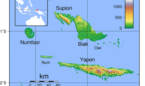 Biak Island is strategic location for satellite launch operation. (map of Biak island)  