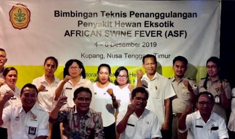 Bimbingan Teknis Penanggulangan Penyakit Hewan Eksotik ASF di Kupang, NTT, Kamis (5/12).