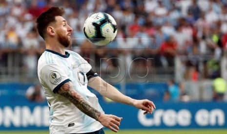 Bintang Argentina Lionel Messi.