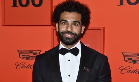  Bintang sepakbola asal Mesir, Mohamed Salah, menghadiri Time 100 Gala sebagai perayaan 100 Orang Paling Berpengaruh versi majalah Time di New York, Selasa (23/4).