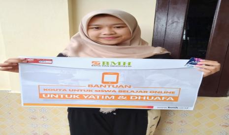 BMH memberikan bantuan kuota internet kepada pelajar.