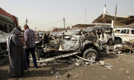 Bom mobil yang meledak beberapa waktu lalu di Irak.