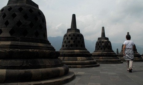 Borobudur Temple in Magelang, Central Java (illustration)