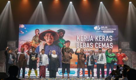 BPJAMSOSTEK melaunching sebuah strategi komunikasi baru dengan mengusung tema Kerja Keras Bebas Cemas, Kamis (20/10/2022).