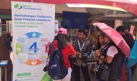 BPJS Ketenagakerjaan sosialisasikan program perlindungan TKI di Festival Budaya Nusantara yang diselenggarakan di Alun-alun Walikota, Banqiao, New Taipei City, Taiwan, Ahad (20/8).