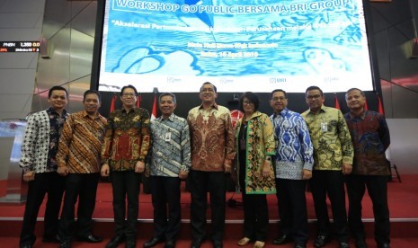 BRI Gruop bekerja sama dengan Bursa Efek Indonesia (BEI) menggelar Workshop Go Public Bersama BRI Group Akselerasi Pertumbuhan Berkelanjutan Perusahaan Melalui IPO Saham, Rabu (10/4). 