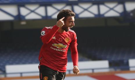 Gelandang Manchester United (MU) Bruno Fernandes