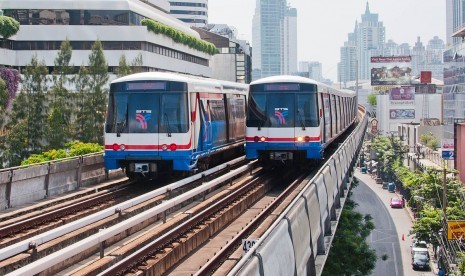 BTS Skytrain di Bangkok, Thailand.