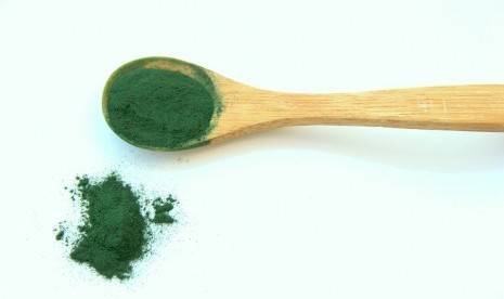 Bubuk spirulina.