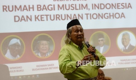  Budayawan Betawi Ridwan Saidi. Waketum Partai Gerindra sebut Ridwan Saidi sosok teman diskusi yang luar biasa.