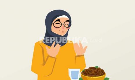 Ilustrasi berpuasa Ramadhan.