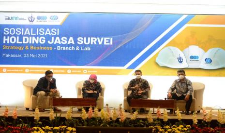 BUMN Jasa Survei kembali melakukan sosialisasi holding Jasa Survei untuk konsolidasi menuju pembentukan holding. Surveyor Indonesia (SI), Biro Klasifikasi Indonesia (BKI), dan Sucofindo, melakukan persiapan dan sosialisasi terkait strategi bisnis, operasional cabang serta laboratorium di daerah Indonesia Timur.