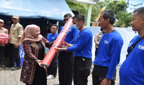 Bupati Sleman, Kustini Sri Purnomo, mengukuhkan Kalurahan Sardonoharjo, Kapanewon Ngaglik, Sleman sebagai Kampung Siaga Bencana (KSB), Kamis (16/2/2023).