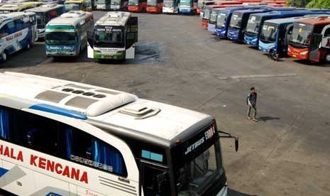 Bus untuk membawa pemudik ke kampung halamannya.