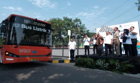 Ilustrasi bus transjakarta.