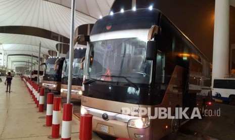 Bus upgrade yang akan digunakan untuk rute Jeddah-Makkah mulai Selasa (30/8) ini.