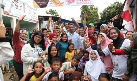 Cagub DKI Jakarta, Anies Baswedan saat berkampanye di daerah Jati Padang, Pasar Minggu, Sabtu pagi(28/1),