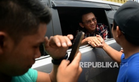 Calon gubernur DKI Jakarta Basuki Tjahaja Purnama alias Ahok