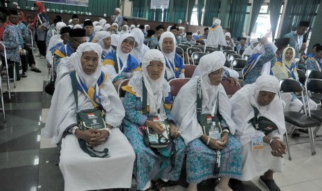 Jamaah haji embarkasi Palembang. 