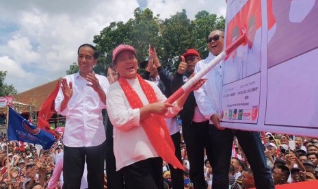 Calon presiden (capres) Joko Widodo melakukan rangkaian kampanye di Jawa Tengah pada Kamis, (4/4).