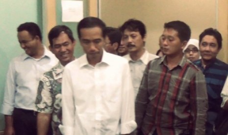 Calon presiden Joko Widodo (Jokowi) mengunjungi kantor Republika, Jumat (11/7)