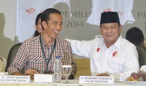 Calon presiden Joko Widodo (kiri) dan calon Presiden Prabowo Subianto (kanan).