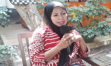  Calon Wakil Wali Kota Depok, Afifah Alia, saat bincang siang dengan wartawan di Depok Media Center (DMC), Rabu (22/7).