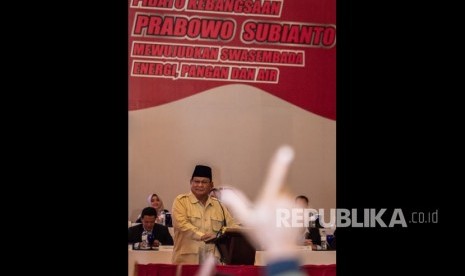 Capres nomor urut 02 Prabowo Subianto menyampaikan pidato kebangsaan di Semarang, Jawa Tengah, Jumat (15/21019).