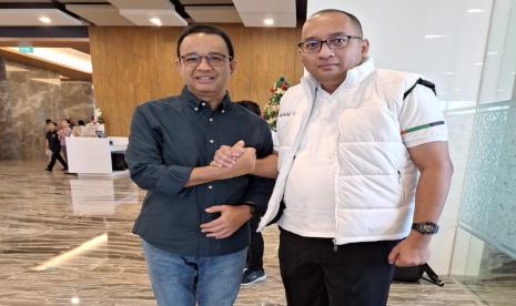 Capres nomor urut 1 Anies Rasyid Baswedan bersama Wasekjen THN Amin Heikal Safar.