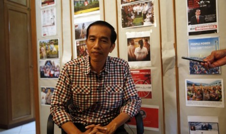 Capres nomor urut dua, Joko Widodo, dalam wawancara dengan Reuters di Jakarta pada Kamis (10/7). 