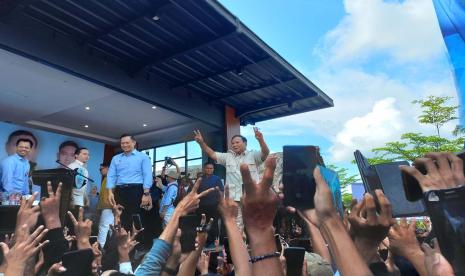 Capres Prabowo Subianto menggelar kampanye di Primajasa Exhibition Center, Kecamatan Singaparna, Kabupaten Tasikmalaya.