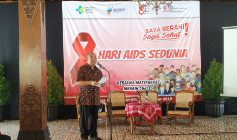 Caption : Wakil Gubernur DIY, KGPAA Paku Alam X saat menyampaikan sambutan dalam acara Peringatan Hari AIDS 2019 di Pendopo Dinas Kebudayaan DIY, Yogyakarta, Rabu (4/12). . 