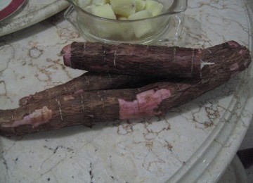 Cassava roots is the basic inngredient of fried balok (illustration). 