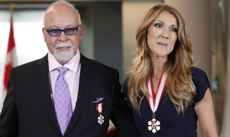 Celine Dion bersama suaminya Rene Angelil.