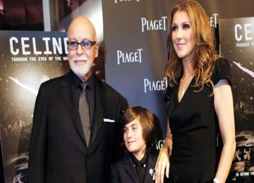 Celine Dion dengan suami serta anak lelakinya.