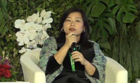 CEO PTVI Febriany Eddy saat tampil menjadi pembicara dalam Forum internasional soal keberlanjutan Indonesia Sustainability Forum (ISF) 2023 bertajuk Sustainable Mining of Critical Minerals to Bolster Decarbonization, 